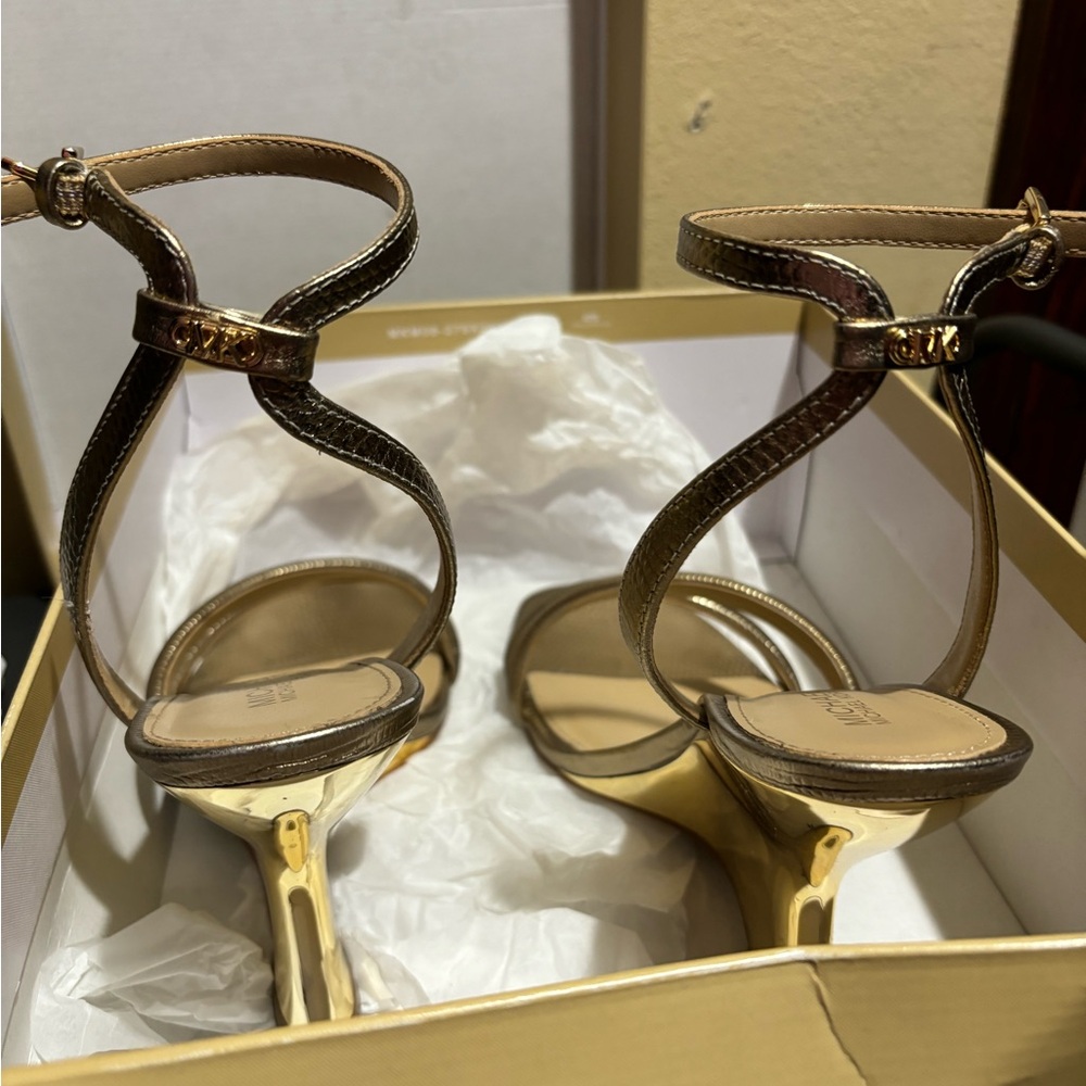 Michael kors gold wedge heels size 7.5